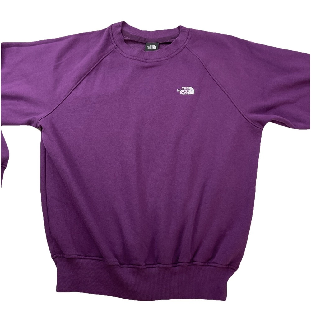 The North Face Sweatshirt Men Sz S Crewneck Pullover Purple TNF Embroidered - Picture 7 of 7